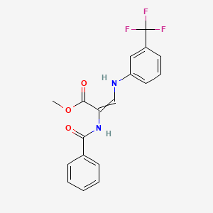 molecular formula C18H15F3N2O3 B1350749 Methyl 2-benzamido-3-[3-(trifluoromethyl)anilino]prop-2-enoate 
