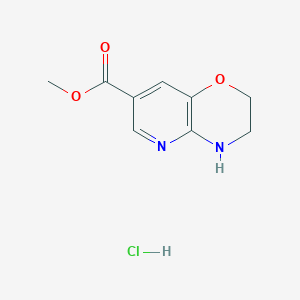 molecular formula C9H11ClN2O3 B13507545 methyl 2H,3H,4H-pyrido[3,2-b][1,4]oxazine-7-carboxylate hydrochloride 