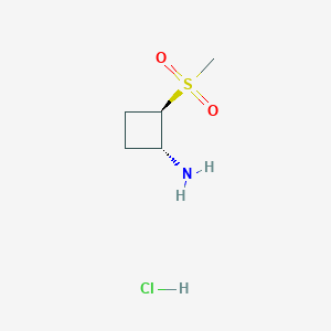molecular formula C5H12ClNO2S B13507551 rac-(1R,2R)-2-methanesulfonylcyclobutan-1-amine hydrochloride, trans 