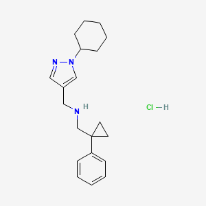 molecular formula C20H28ClN3 B13507563 [(1-cyclohexyl-1H-pyrazol-4-yl)methyl][(1-phenylcyclopropyl)methyl]amine hydrochloride 