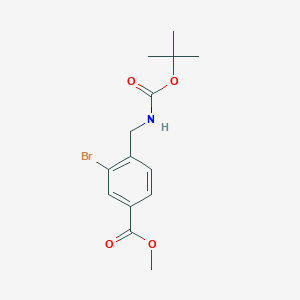 molecular formula C14H18BrNO4 B13507633 Methyl 3-bromo-4-(((tert-butoxycarbonyl)amino)methyl)benzoate 