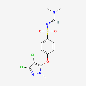 molecular formula C13H14Cl2N4O3S B1350771 (E)-N'-{4-[(3,4-dichloro-1-methyl-1H-pyrazol-5-yl)oxy]benzenesulfonyl}-N,N-dimethylmethanimidamide 