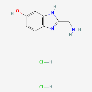 molecular formula C8H11Cl2N3O B13507755 2-(aminomethyl)-1H-1,3-benzodiazol-5-ol dihydrochloride 