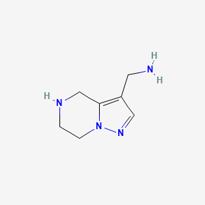 molecular formula C7H12N4 B13507768 {4H,5H,6H,7H-pyrazolo[1,5-a]pyrazin-3-yl}methanamine 