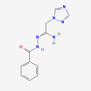 molecular formula C11H12N6O B1350781 N'-[2-(1H-1,2,4-triazol-1-yl)ethanimidoyl]benzohydrazide 