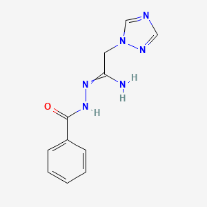 molecular formula C11H12N6O B1350781 N'-[2-(1H-1,2,4-triazol-1-yl)ethanimidoyl]benzenecarbohydrazide 