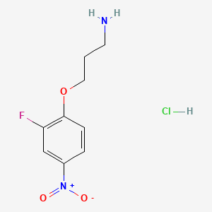 molecular formula C9H12ClFN2O3 B13507824 3-(2-Fluoro-4-nitrophenoxy)propan-1-aminehydrochloride CAS No. 2839157-30-9