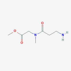 molecular formula C7H14N2O3 B13507829 methyl 2-(3-amino-N-methylpropanamido)acetate 