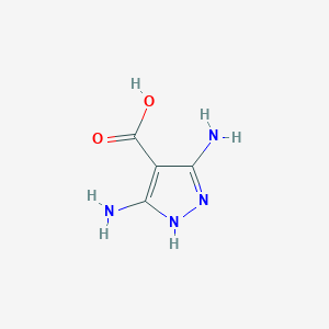molecular formula C4H6N4O2 B13507836 3,5-diamino-1H-pyrazole-4-carboxylic acid 