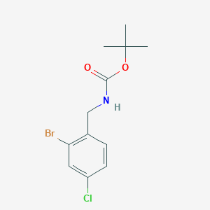 molecular formula C12H15BrClNO2 B13507862 tert-Butyl (2-bromo-4-chlorobenzyl)carbamate 