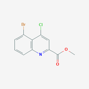 molecular formula C11H7BrClNO2 B13507889 Methyl 5-bromo-4-chloroquinoline-2-carboxylate 