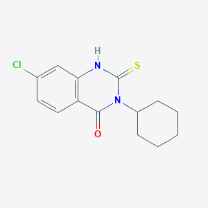 molecular formula C14H15ClN2OS B1350789 7-Chloro-3-cyclohexyl-2-sulfanyl-3,4-dihydroquinazolin-4-one 