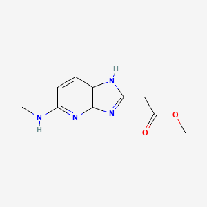 molecular formula C10H12N4O2 B13507897 Methyl 2-(5-(methylamino)-3H-imidazo[4,5-b]pyridin-2-yl)acetate 