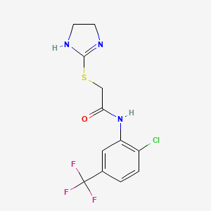 molecular formula C12H11ClF3N3OS B13507913 N-[2-chloro-5-(trifluoromethyl)phenyl]-2-(4,5-dihydro-1H-imidazol-2-ylsulfanyl)acetamide 