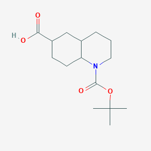 molecular formula C15H25NO4 B13507924 1-[(Tert-butoxy)carbonyl]-decahydroquinoline-6-carboxylic acid 