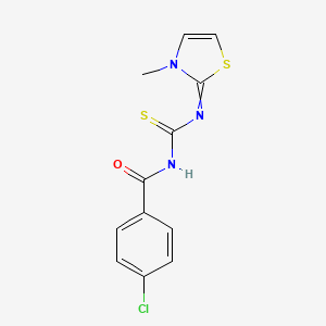 molecular formula C12H10ClN3OS2 B1350796 N-(4-chlorobenzoyl)-N'-[3-methyl-1,3-thiazol-2(3H)-yliden]thiourea 
