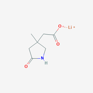 molecular formula C7H10LiNO3 B13507978 Lithium(1+) 2-(3-methyl-5-oxopyrrolidin-3-yl)acetate 