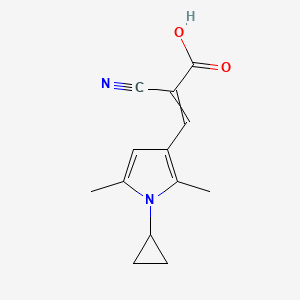 molecular formula C13H14N2O2 B1350802 (2E)-2-cyano-3-(1-cyclopropyl-2,5-dimethyl-1H-pyrrol-3-yl)acrylic acid CAS No. 790270-77-8