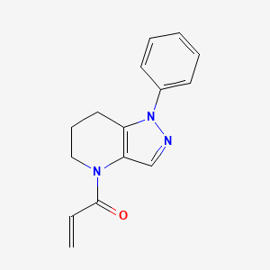 molecular formula C15H15N3O B13508067 1-{1-phenyl-1H,4H,5H,6H,7H-pyrazolo[4,3-b]pyridin-4-yl}prop-2-en-1-one 