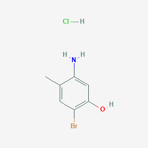 molecular formula C7H9BrClNO B13508098 5-Amino-2-bromo-4-methylphenol hydrochloride 
