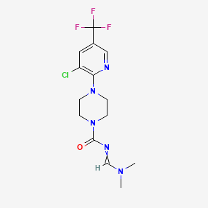 molecular formula C14H17ClF3N5O B1350815 4-[3-chloro-5-(trifluoromethyl)pyridin-2-yl]-N-(dimethylaminomethylidene)piperazine-1-carboxamide 