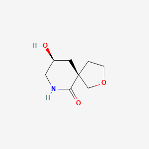molecular formula C8H13NO3 B13508157 rac-(5R,9R)-9-hydroxy-2-oxa-7-azaspiro[4.5]decan-6-one 