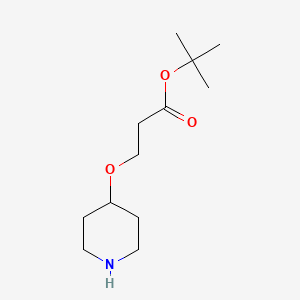 molecular formula C12H23NO3 B13508232 Tert-butyl 3-(piperidin-4-yloxy)propanoate 