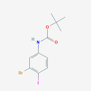 molecular formula C11H13BrINO2 B13508236 tert-Butyl (3-bromo-4-iodophenyl)carbamate 