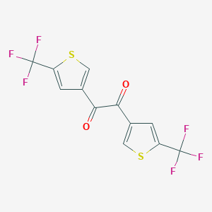 molecular formula C12H4F6O2S2 B13508276 Bis[5-(trifluoromethyl)thiophen-3-yl]ethane-1,2-dione 