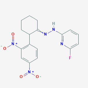 2-(2,4-dinitrophenyl)cyclohexanone N-(6-fluoro-2-pyridinyl)hydrazone