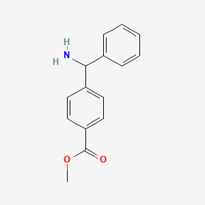 molecular formula C15H15NO2 B13508309 Methyl4-[amino(phenyl)methyl]benzoate 