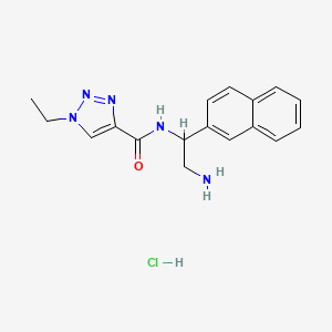 molecular formula C17H20ClN5O B13508339 N-[2-amino-1-(naphthalen-2-yl)ethyl]-1-ethyl-1H-1,2,3-triazole-4-carboxamide hydrochloride 