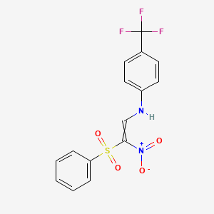 N-[2-nitro-2-(phenylsulfonyl)vinyl]-4-(trifluoromethyl)aniline