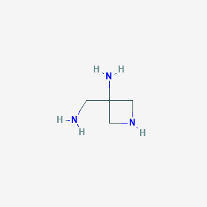 molecular formula C4H11N3 B13508371 3-(Aminomethyl)azetidin-3-amine 