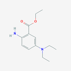 molecular formula C13H20N2O2 B13508380 Ethyl 2-amino-5-(diethylamino)benzoate 