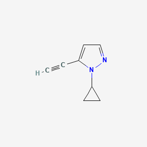 molecular formula C8H8N2 B13508389 1-cyclopropyl-5-ethynyl-1H-pyrazole 