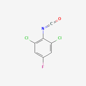 molecular formula C7H2Cl2FNO B13508419 1,3-Dichloro-5-fluoro-2-isocyanatobenzene 