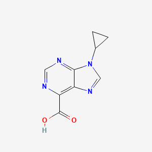 molecular formula C9H8N4O2 B13508423 9-cyclopropyl-9H-purine-6-carboxylic acid 