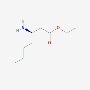molecular formula C9H19NO2 B13508441 ethyl (3R)-3-aminoheptanoate CAS No. 142342-75-4