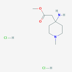 molecular formula C9H20Cl2N2O2 B13508462 Methyl 2-(4-amino-1-methylpiperidin-4-yl)acetate dihydrochloride 
