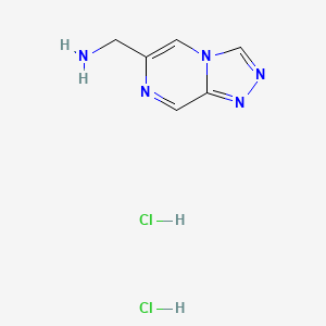 molecular formula C6H9Cl2N5 B13508506 1-{[1,2,4]Triazolo[4,3-a]pyrazin-6-yl}methanamine dihydrochloride 