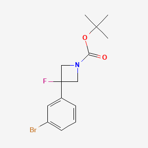 molecular formula C14H17BrFNO2 B13508513 Tert-butyl 3-(3-bromophenyl)-3-fluoroazetidine-1-carboxylate 
