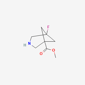 molecular formula C8H12FNO2 B13508519 Methyl 5-fluoro-3-azabicyclo[3.1.1]heptane-1-carboxylate 