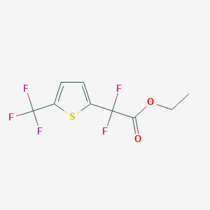 molecular formula C9H7F5O2S B13508539 Ethyl 2,2-difluoro-2-[5-(trifluoromethyl)thiophen-2-yl]acetate 