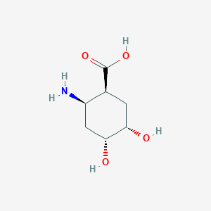 molecular formula C7H13NO4 B13508546 rac-(1R,2S,4S,5R)-2-amino-4,5-dihydroxycyclohexane-1-carboxylicacid 