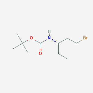 molecular formula C10H20BrNO2 B13508560 tert-butyl N-[(3S)-1-bromopentan-3-yl]carbamate 