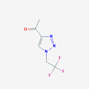 molecular formula C6H6F3N3O B13508625 1-[1-(2,2,2-trifluoroethyl)-1H-1,2,3-triazol-4-yl]ethan-1-one 