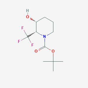 molecular formula C11H18F3NO3 B13508641 rac-tert-butyl (2R,3S)-3-hydroxy-2-(trifluoromethyl)piperidine-1-carboxylate 