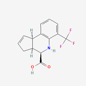 molecular formula C14H12F3NO2 B13508643 rac-(3aR,4S,9bS)-6-(trifluoromethyl)-3H,3aH,4H,5H,9bH-cyclopenta[c]quinoline-4-carboxylic acid 