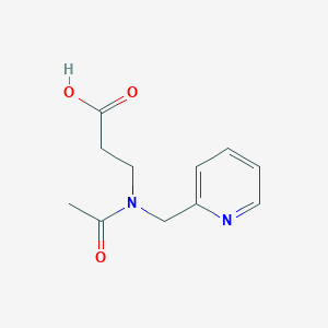 molecular formula C11H14N2O3 B13508650 3-{N-[(pyridin-2-yl)methyl]acetamido}propanoicacid 